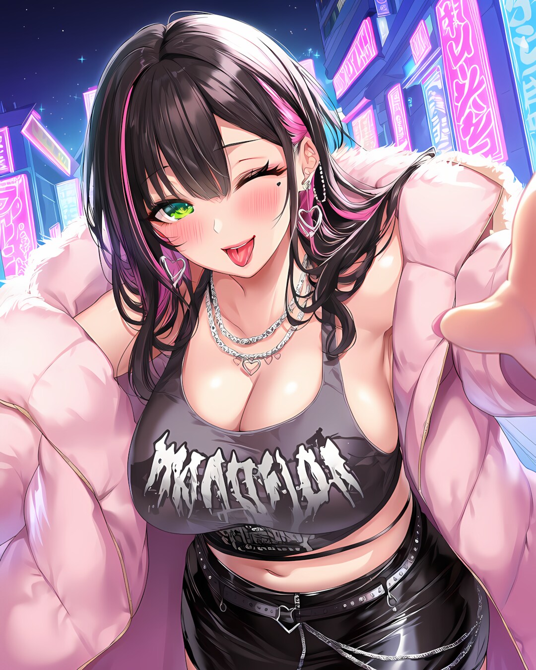 💗ピンクダウン♡夜遊びギャルリナ💗 | の人気AIイラスト・グラビア