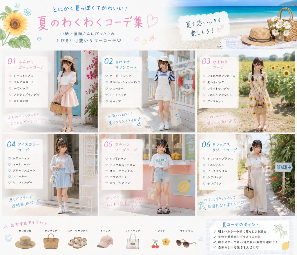 わくわく！夏コーデの年齢を下げていこう！