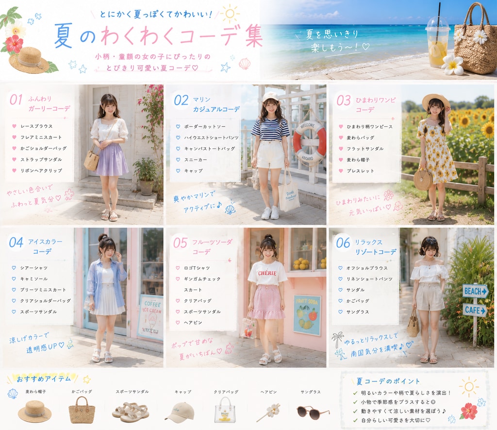 わくわく！夏コーデの年齢を下げていこう！