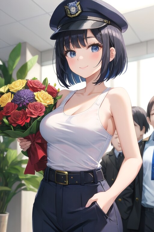 祝！　ちちぷい３周年　かっこかわいい婦警佐久間夏綺の花束贈呈 in 警視庁