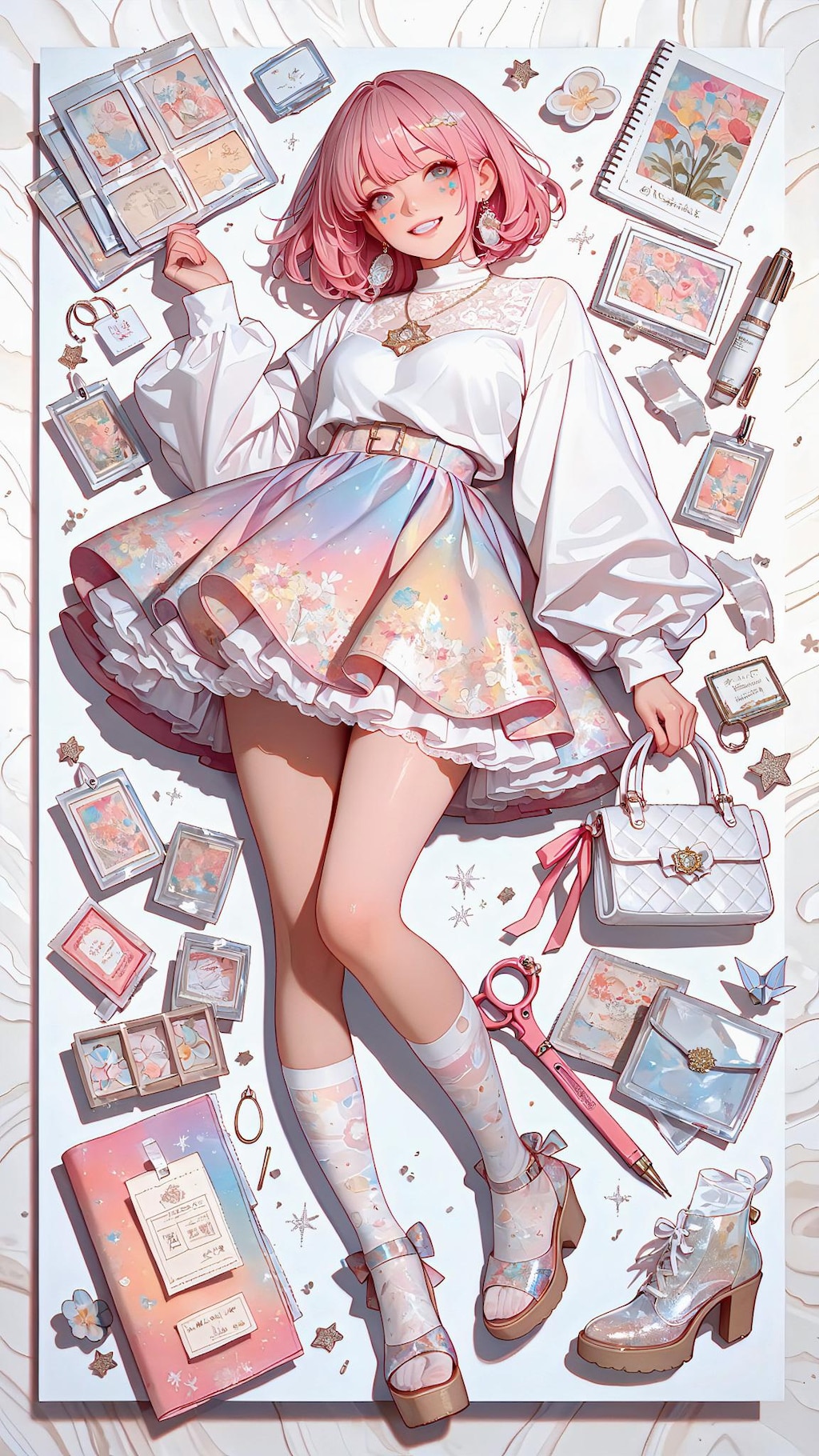 虹色の思い出を抱く少女の午後