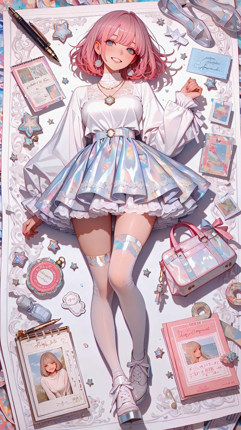 虹色の思い出を抱く少女の午後