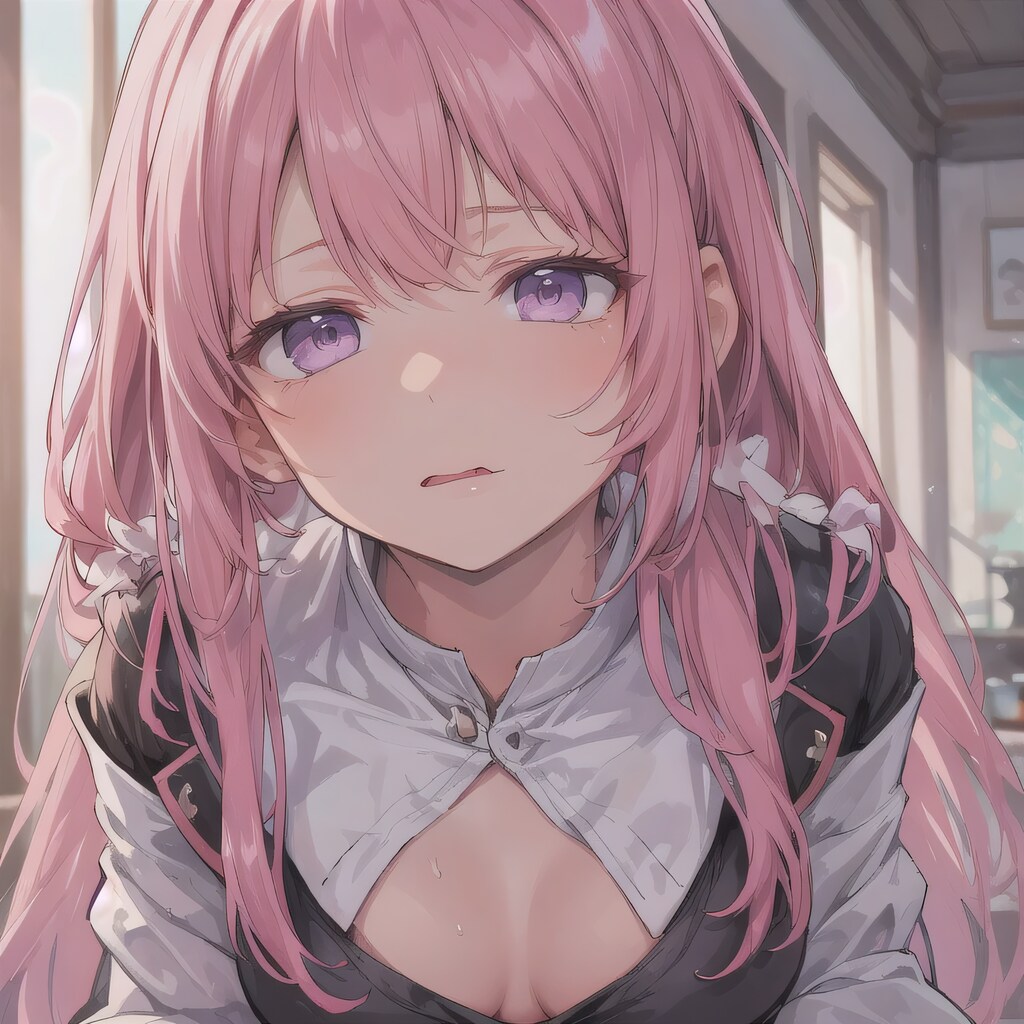 ピンク髪ロングの少女