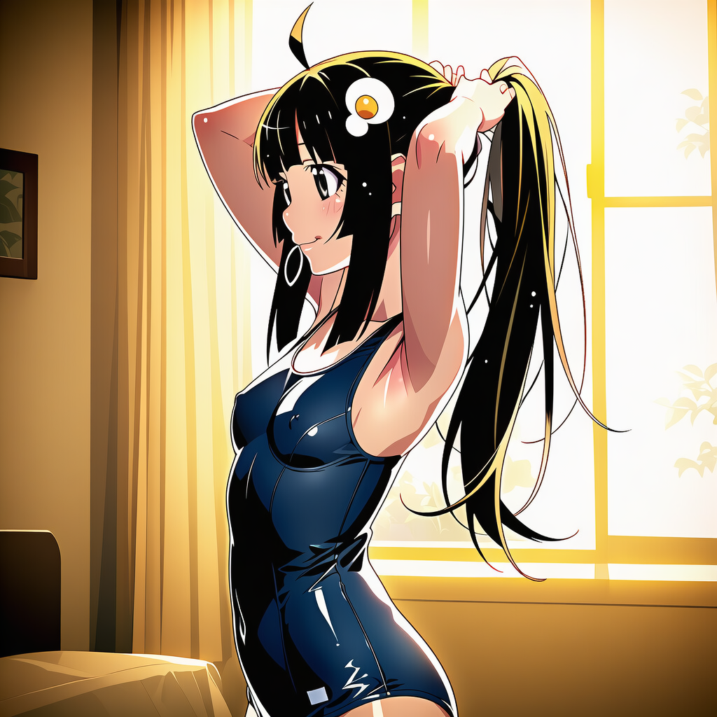 阿良々木月火_スクール水着_SFW