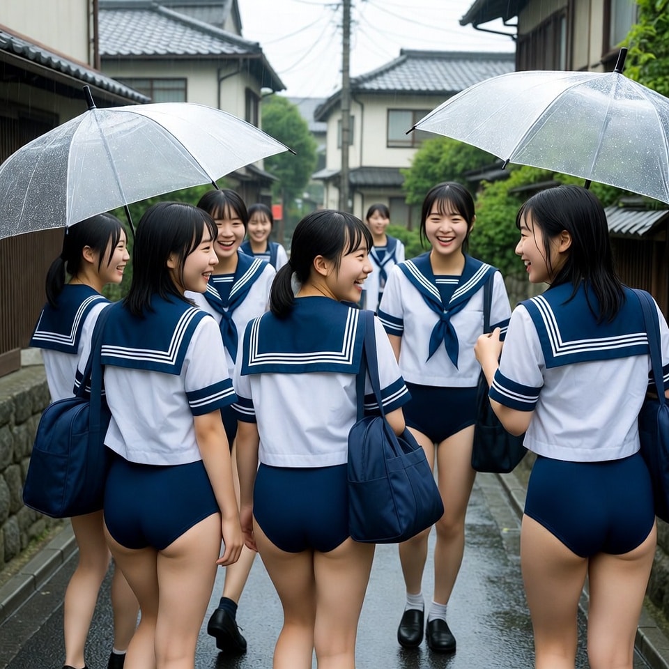 雨の日の朝の風景