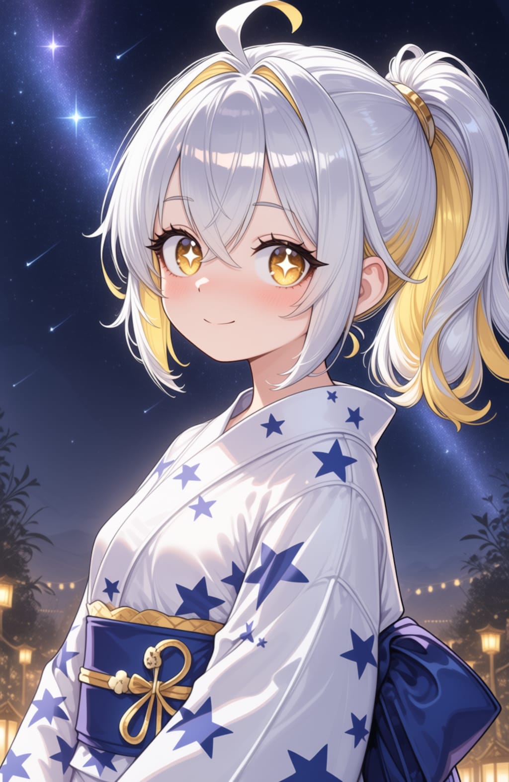 浴衣ポニテの星目ちゃん
