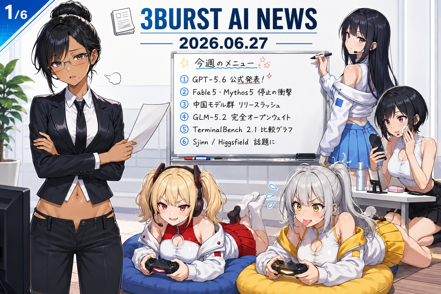 📡 3BURST AI NEWS 2026.06.27　GPT-5.6、公式発表されたわ。