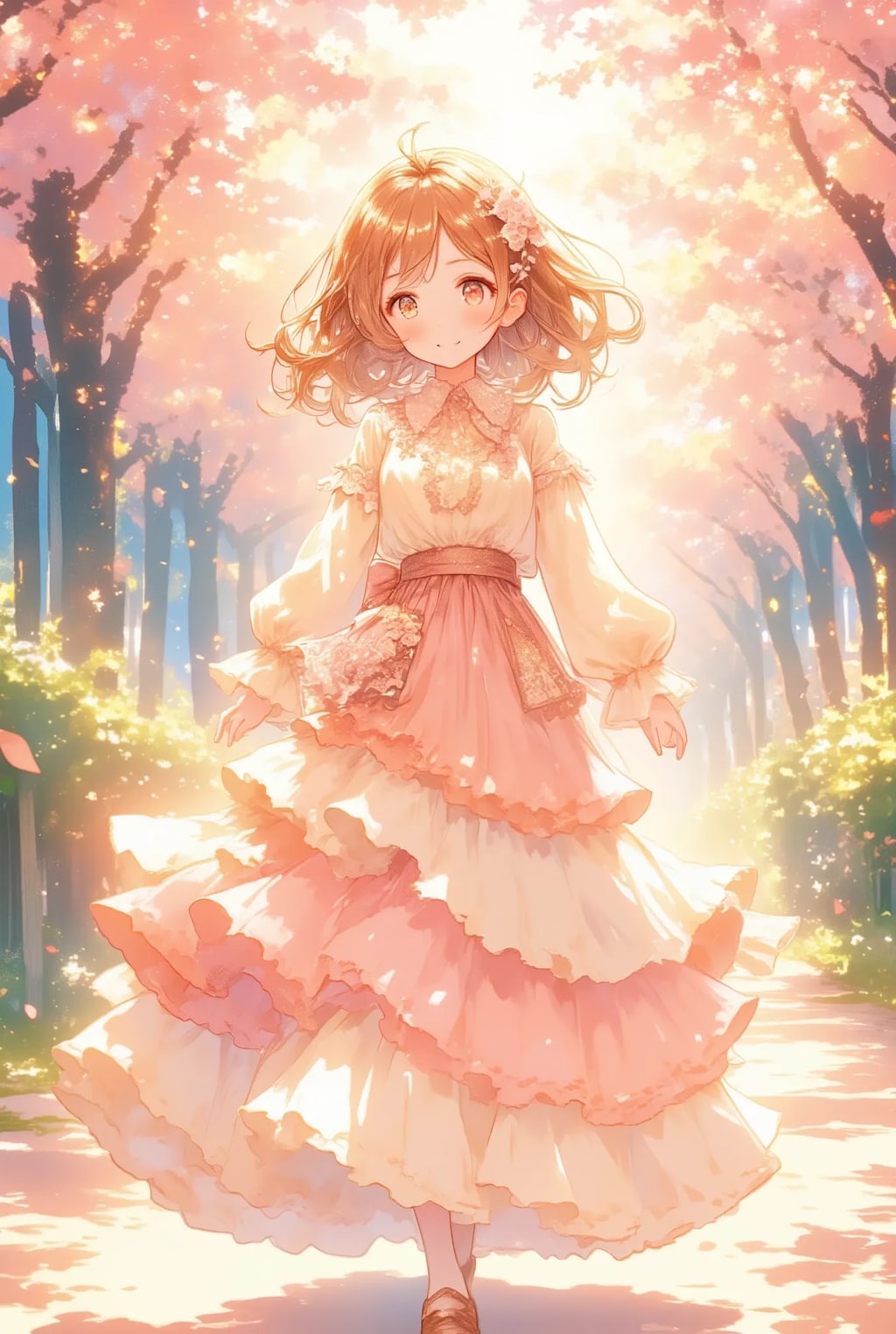 春のフリフリロングスカートちゃん