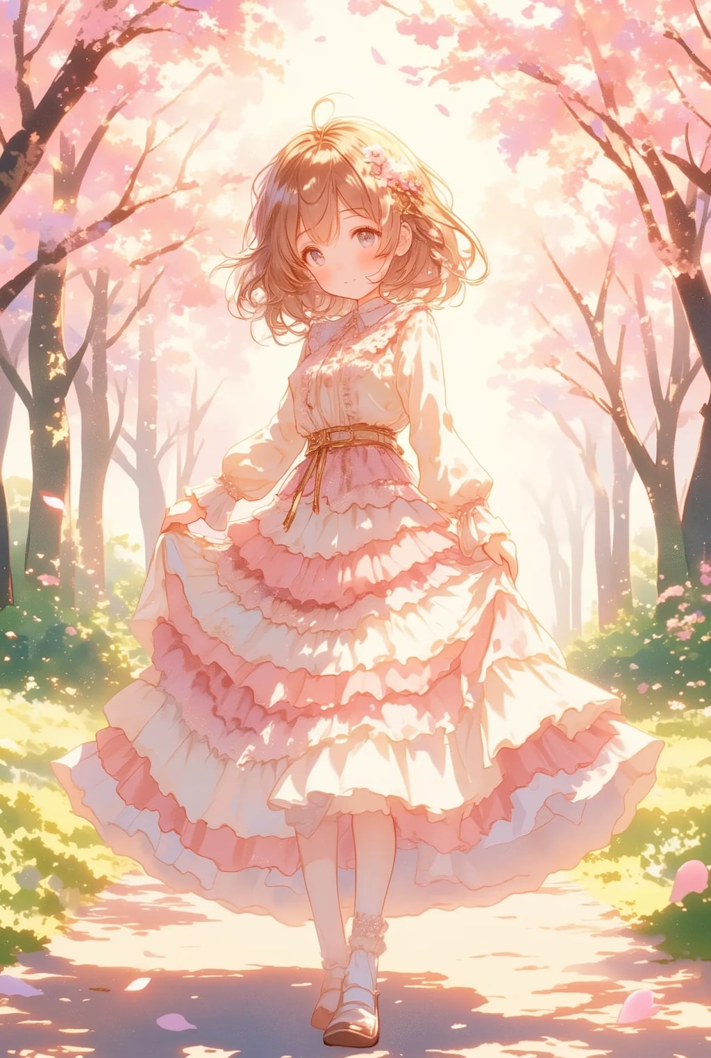 春のフリフリロングスカートちゃん