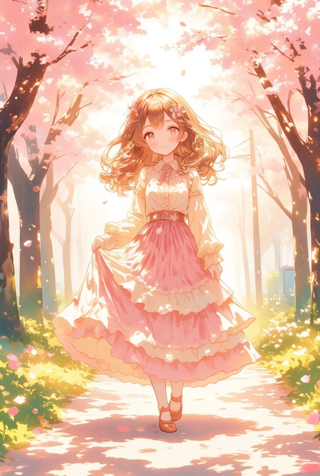春のフリフリロングスカートちゃん