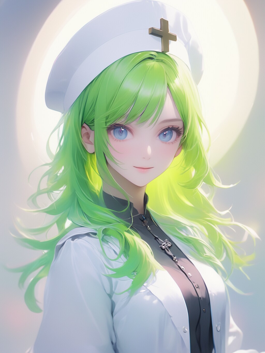 ライム色の髪の白神官さんXL