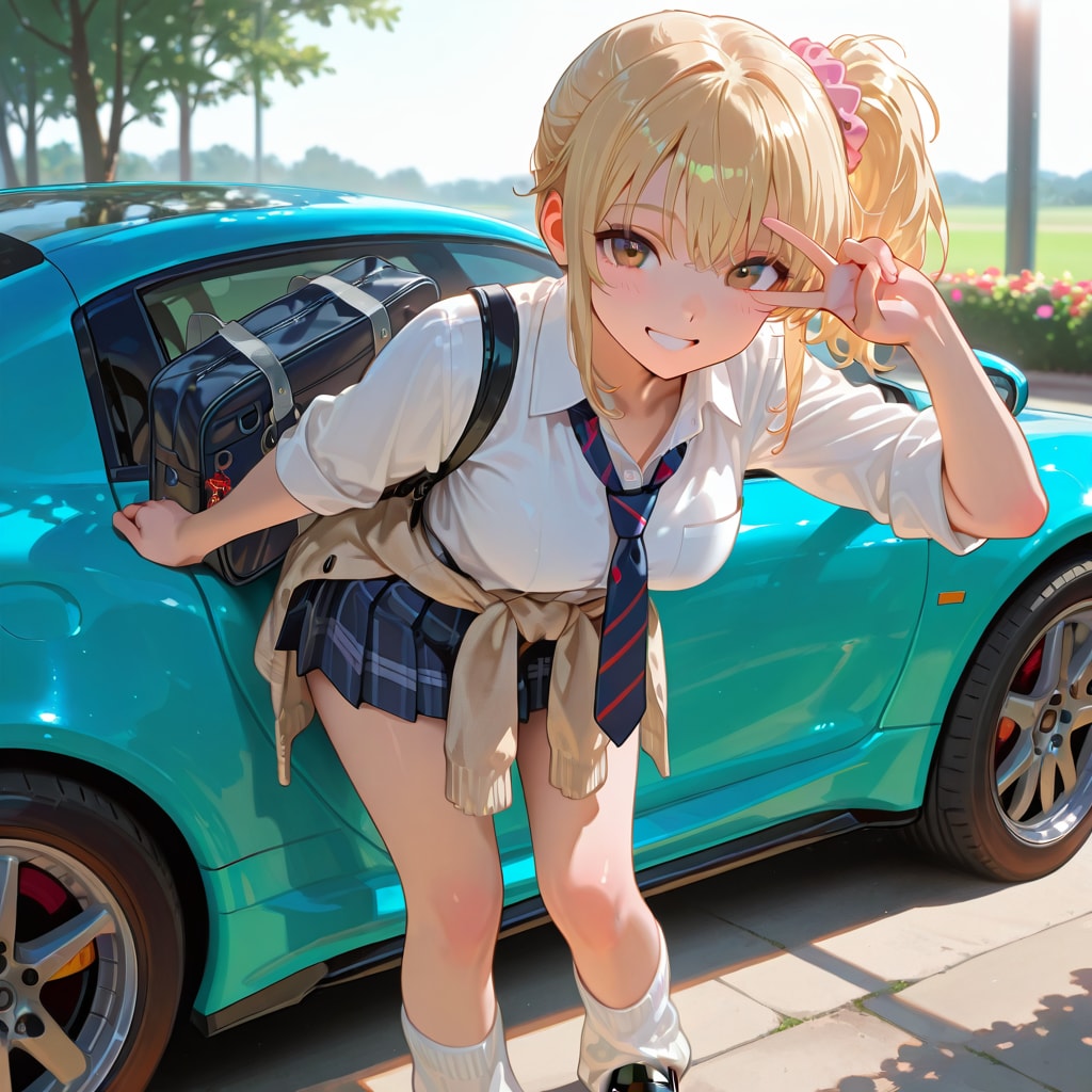 ギャルとスポーツカー