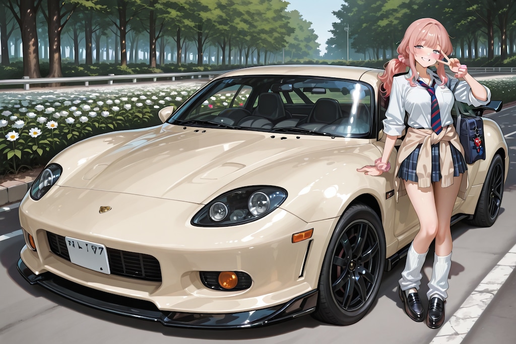 ギャルとスポーツカー