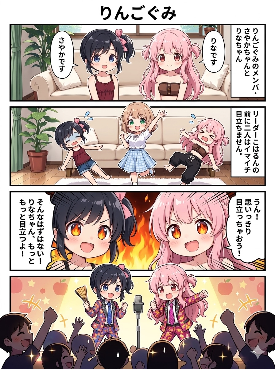 4コマ漫画「りんごぐみ」