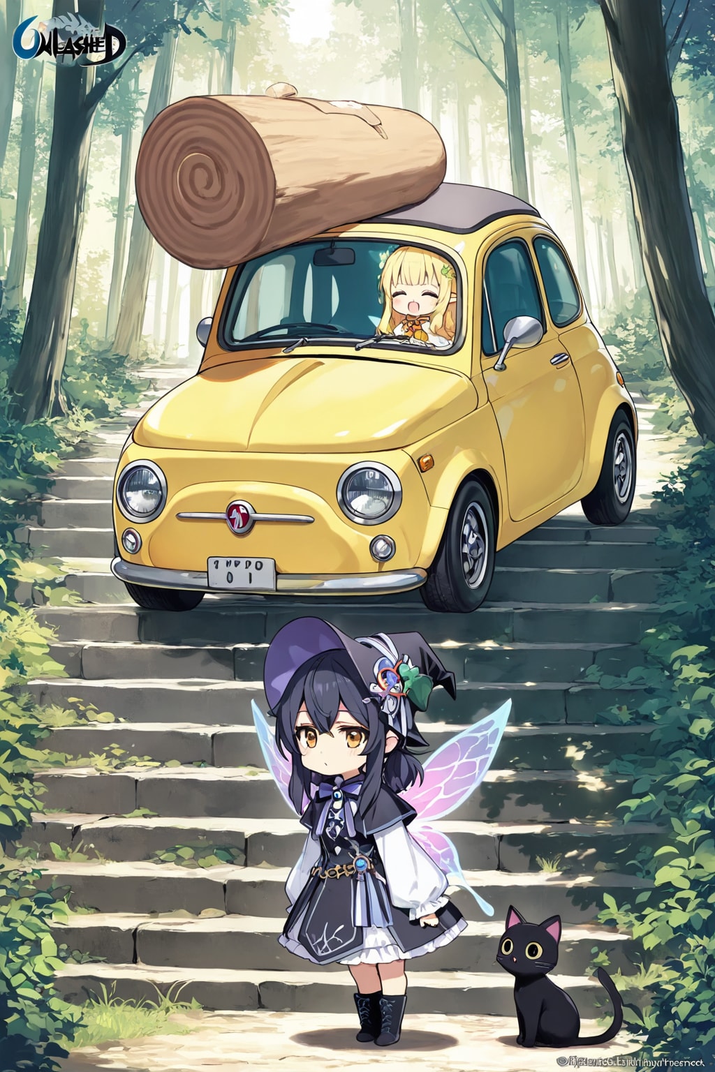 妖精魔女と黄色い車 | の人気AIイラスト・グラビア
