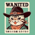 アクリル西部劇風、あっかんべーする猫の指名手配書 4枚目
