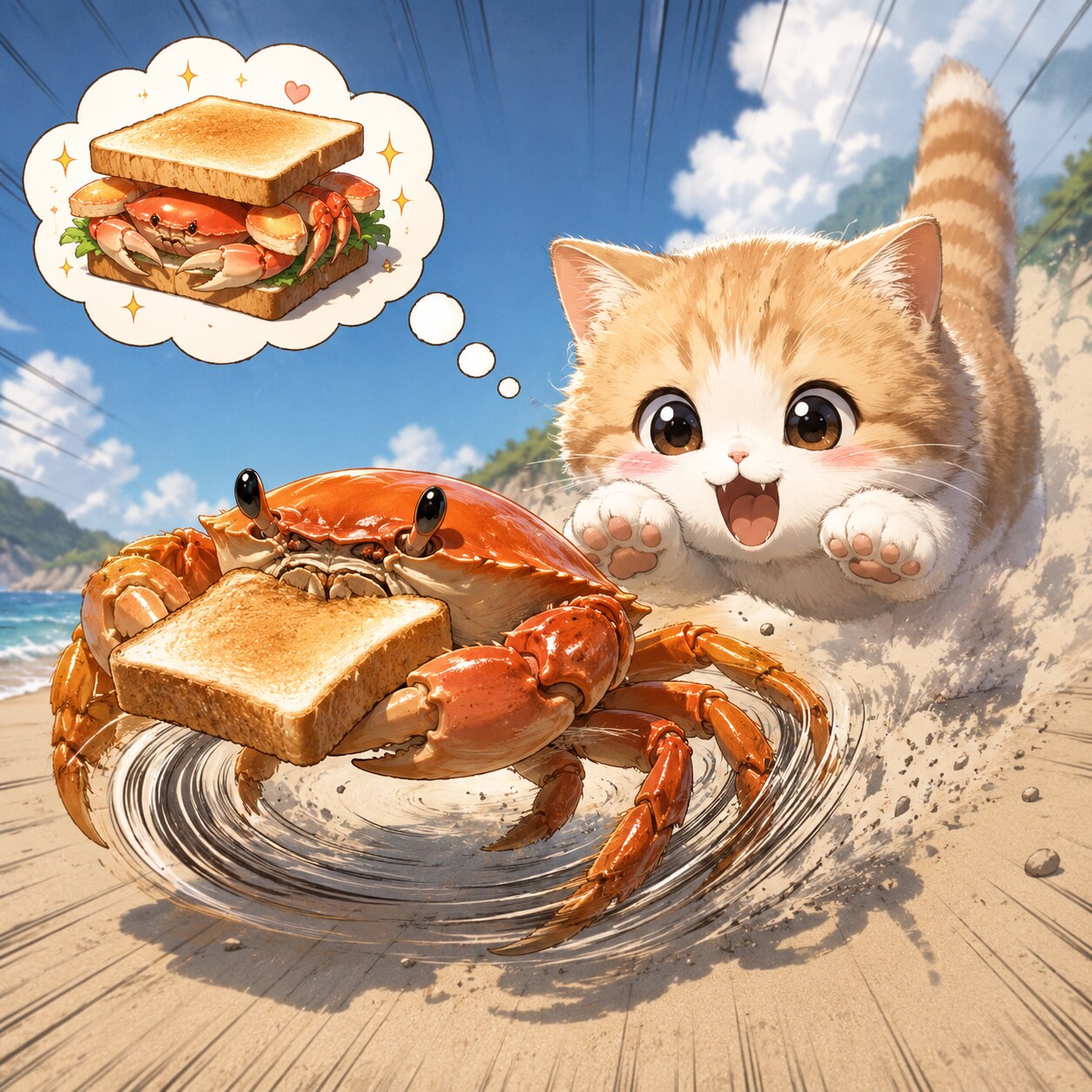 カニがパンくってやってきた