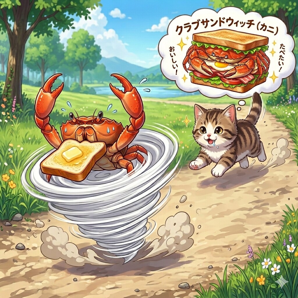 カニがパンくってやってきた