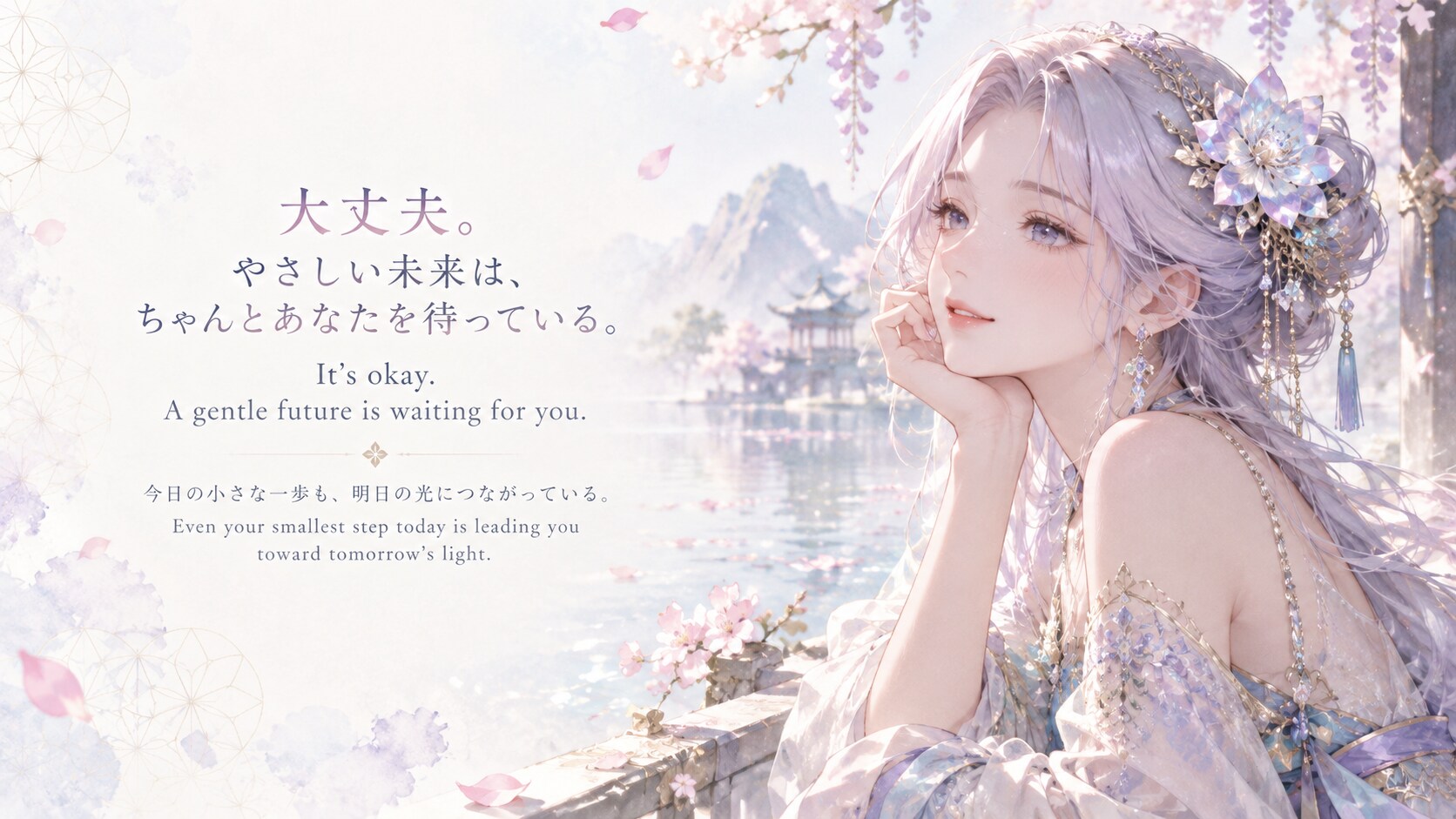 A Gentle Future Waiting for You  It’s okay. A gentle future is waiting for you. Even your smallest s | の人気AIイラスト・グラビア