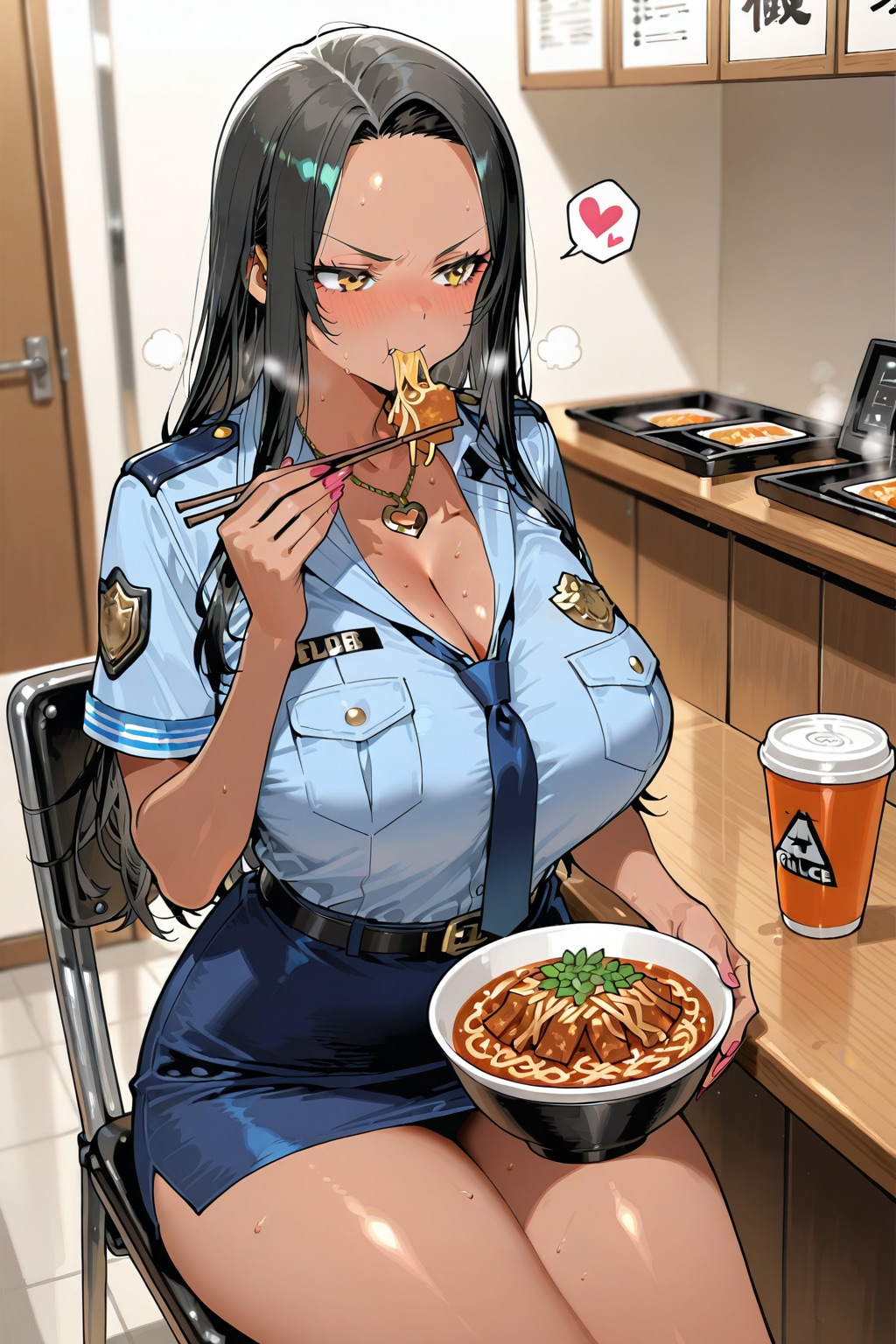 軽食をとるギャルポリス | の人気AIイラスト・グラビア