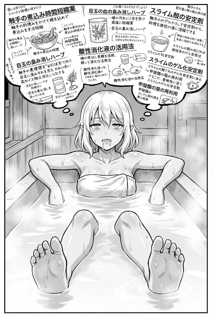魔女(自称20)のお風呂シーン