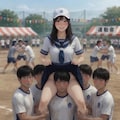 セーラー服で騎馬戦やったらパンツ脱がされた 5枚目