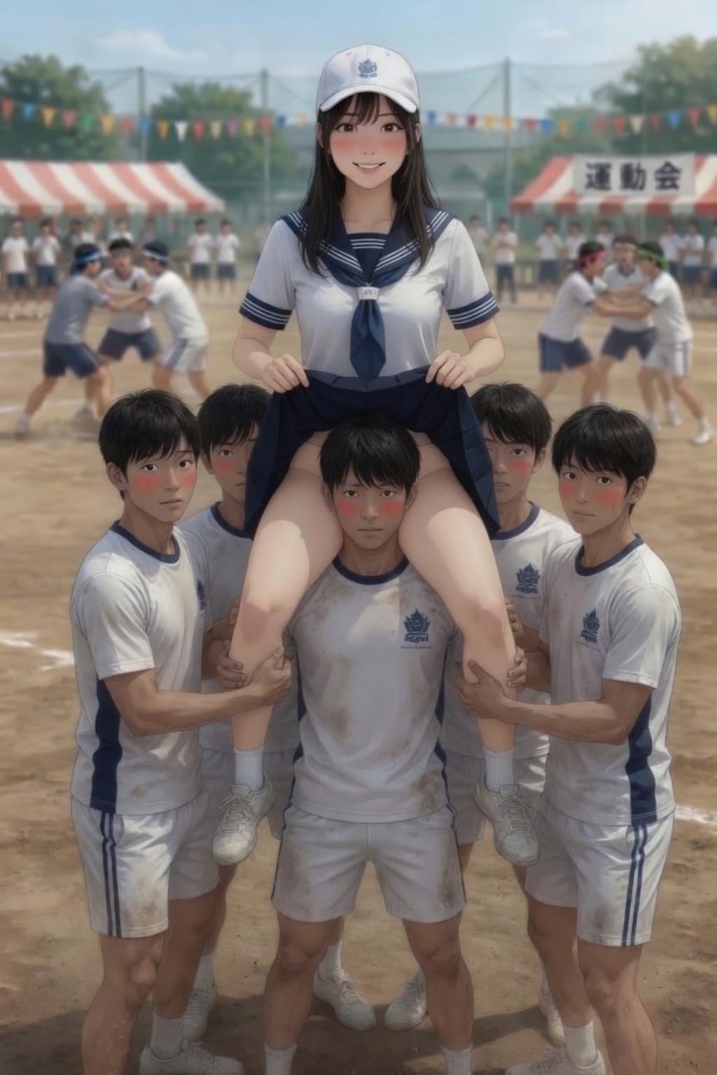 セーラー服で騎馬戦やったらパンツ脱がされた