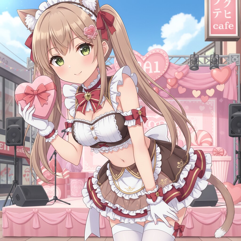 茶ツイにゃん。2月14日 #バレンタインデー。バレンタインメイド。