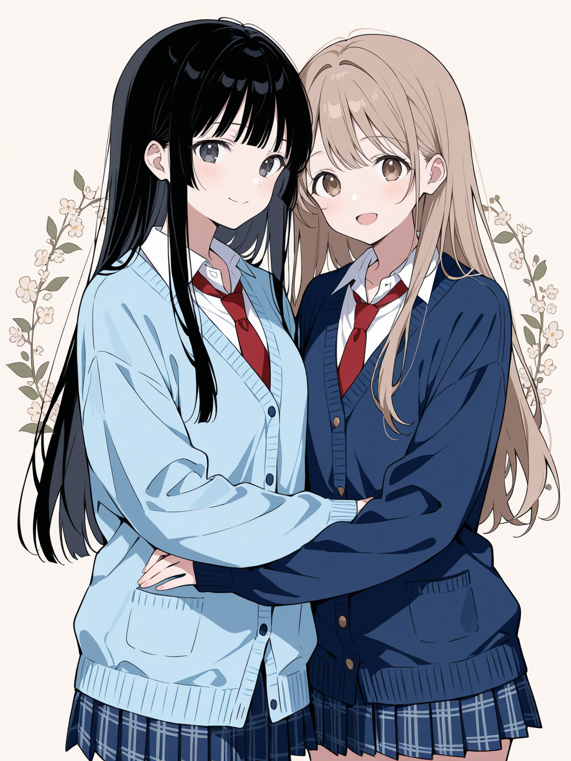 うちの子自慢 黒木 真由＆胡桃沢 恵 | の人気AIイラスト・グラビア