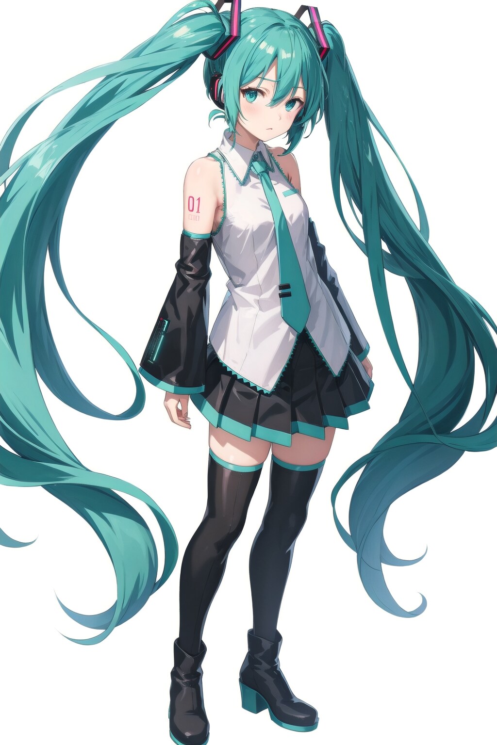 初音ミク V4B サイドショット 縦長512×768 背景：白