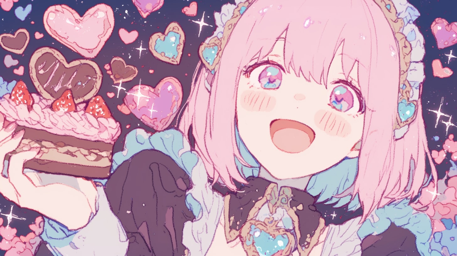 ピンク髪のメイドさん