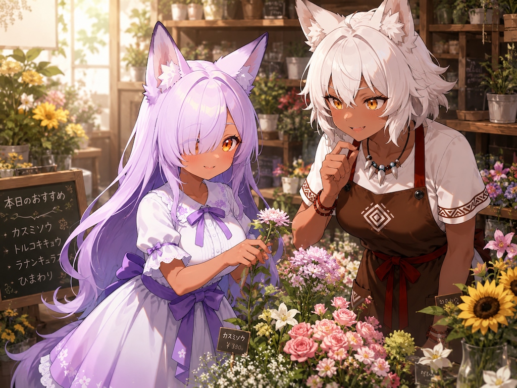 アウローラさんのいる花屋でお買い物