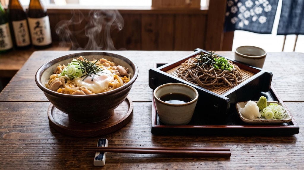 摩訶不思議食堂の親子丼とざるそばのセット