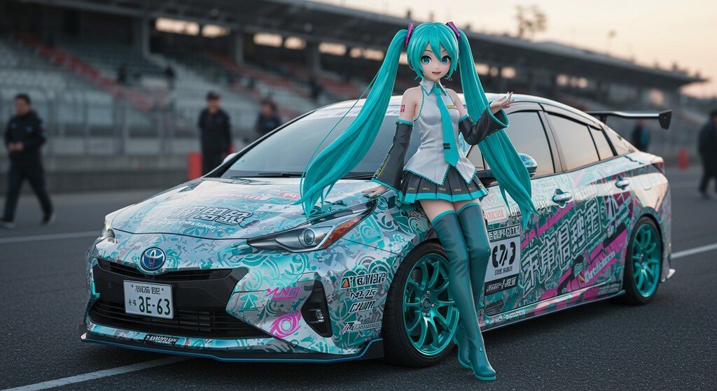 初音ミクとプリウス