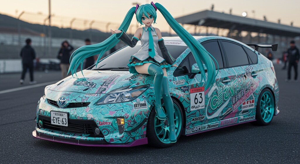 初音ミクとプリウス