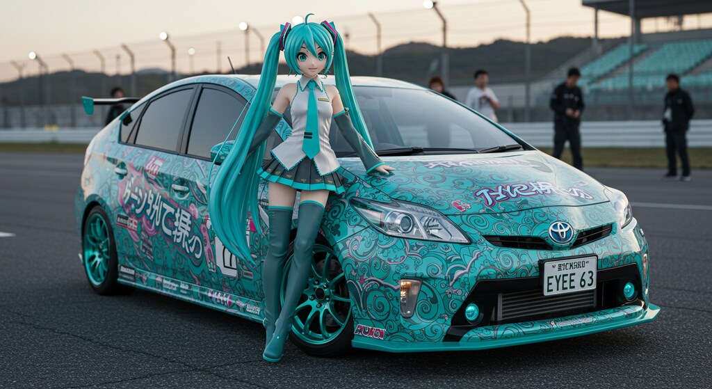 初音ミクとプリウス
