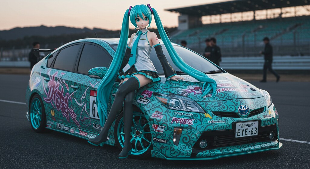 初音ミクとプリウス