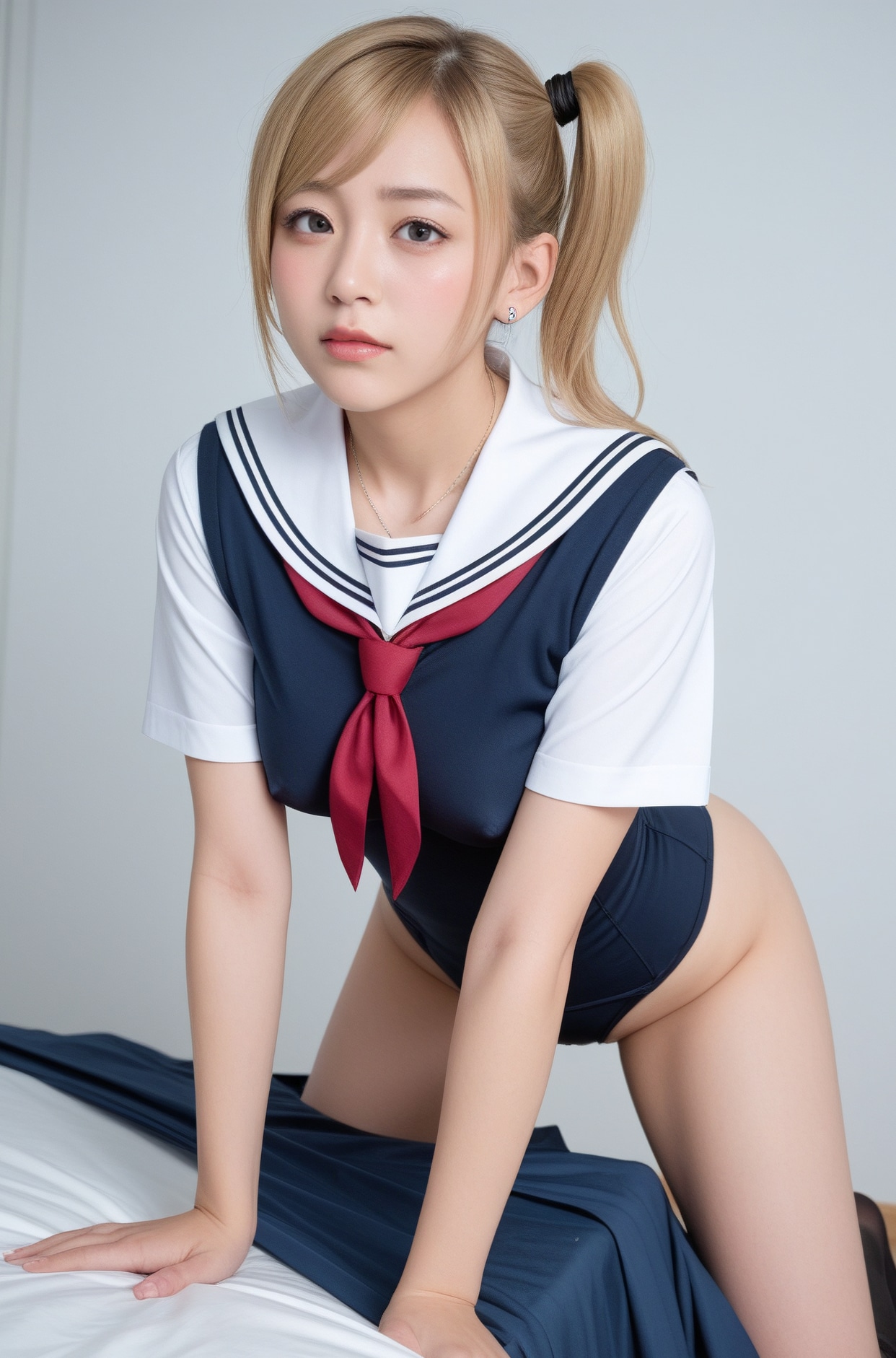 金髪ギャルがスクール水着撮影中にハプニングDX ２３
