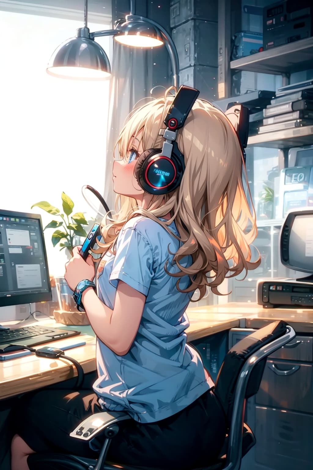 猫耳ヘッドフォンガール2 | の人気AIイラスト・グラビア