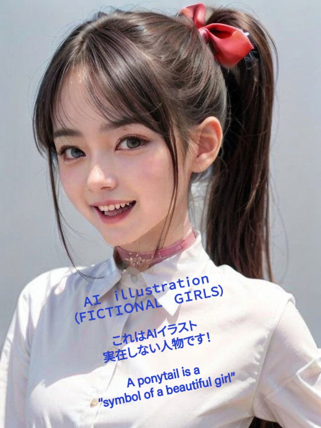 ポニーテール美少女（再生成AIイラスト）