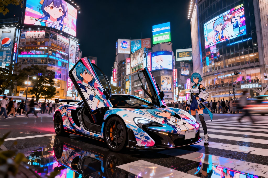 渋谷のド真ん中の痛車