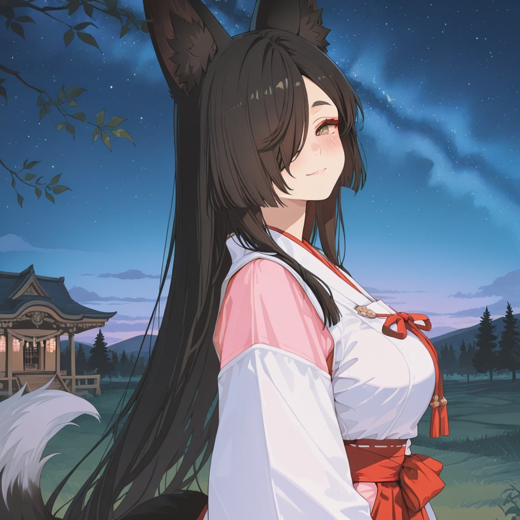 狐娘　アヤコ　と　星を見る。