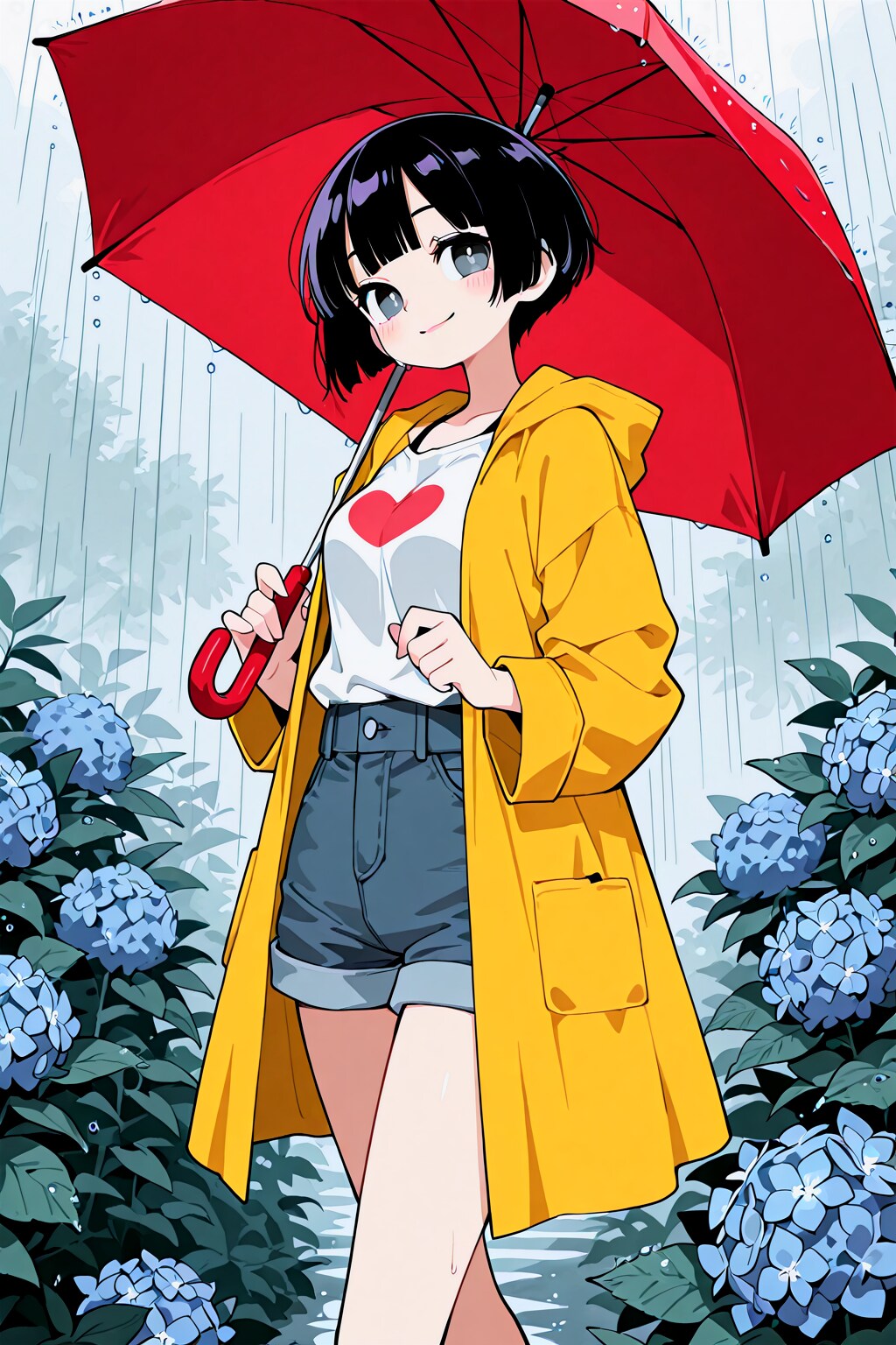 雨の日の女の子