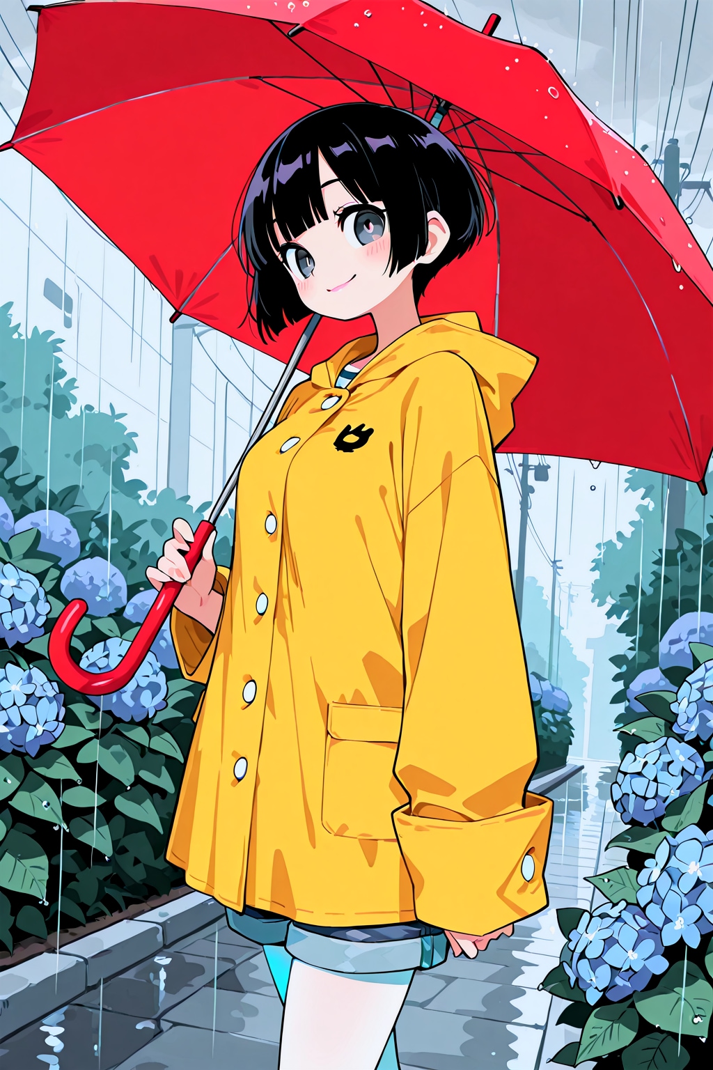 雨の日の女の子