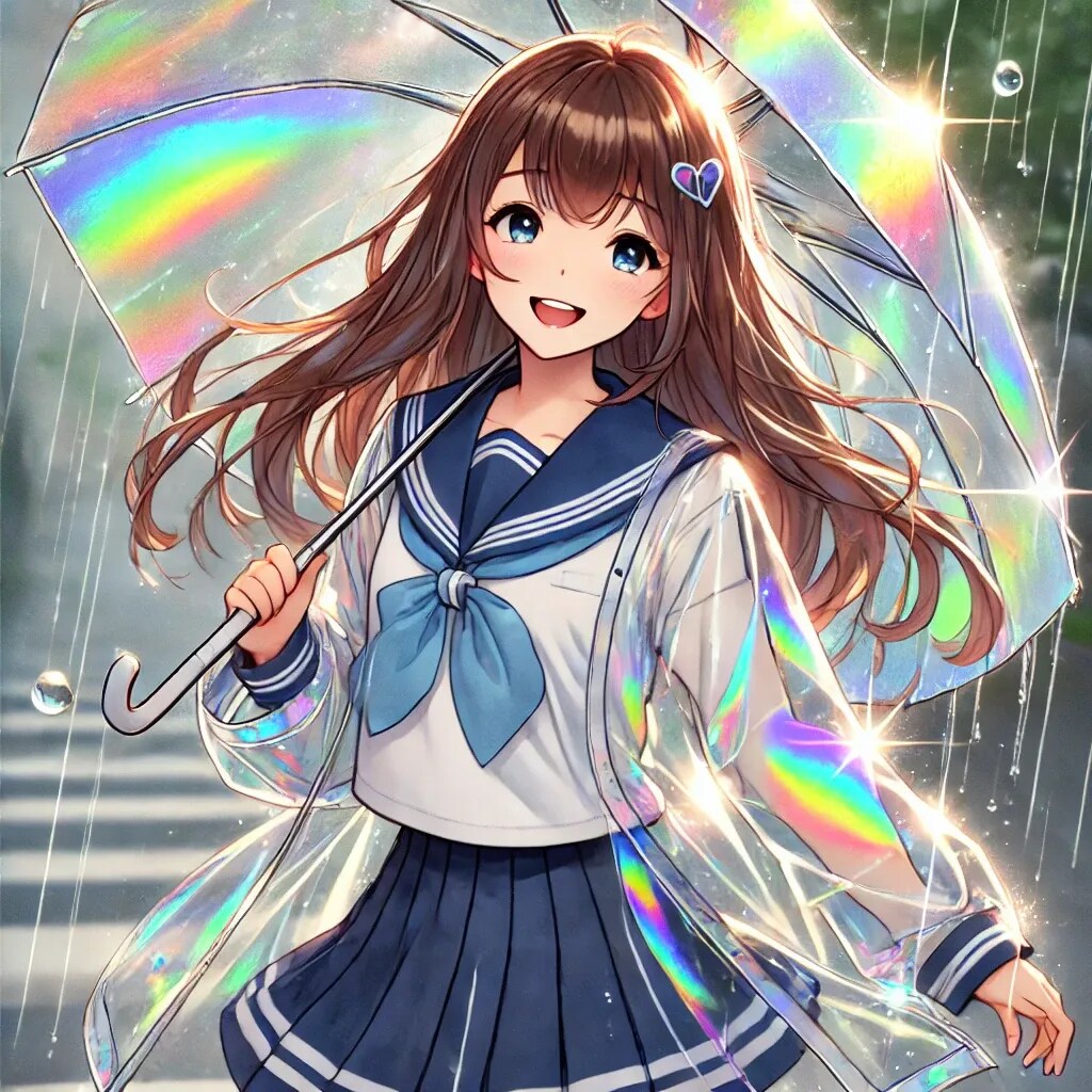 小雨の中の彼女