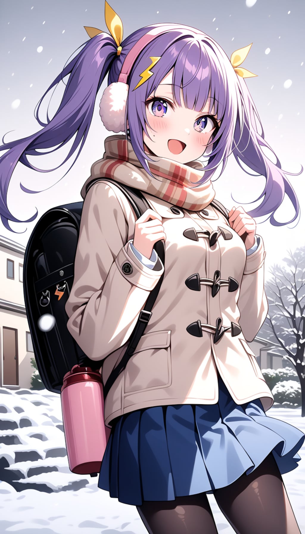 冬の通学コーデ