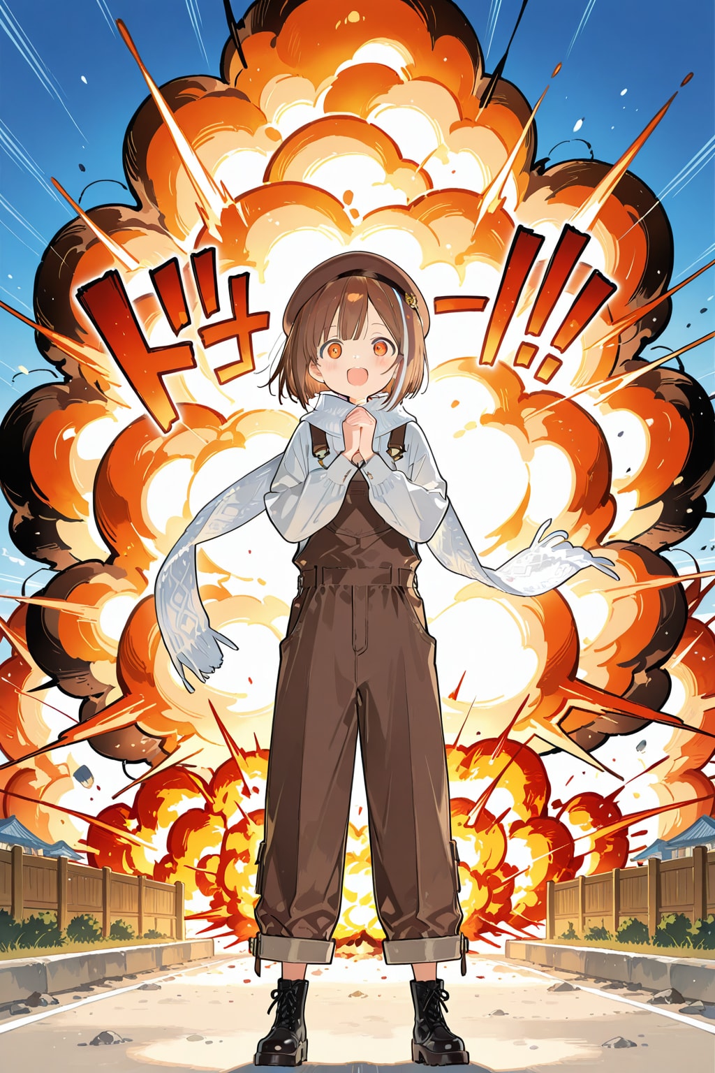 大爆発を見て感激する白遊ちむちゃん | の人気AIイラスト・グラビア