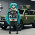日産パトロール軍用車と初音ミク 3枚目