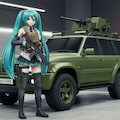 日産パトロール軍用車と初音ミク 4枚目