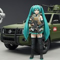 日産パトロール軍用車と初音ミク 2枚目
